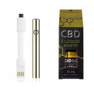 CBD Вейп-набор - Вейп-ручка Incannation 510 Gold + CBD Жидкость для вейпа 500 (10 ml./500 mg.)